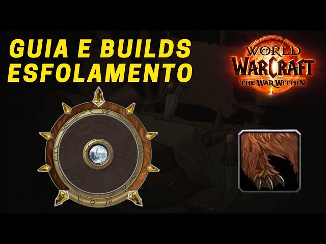 The image features a guide and build for the Demon Hunter class in World of Warcraft: The War Within, with a prominent shield icon, an illustration of a Demon Hunter’s pet or character, and the game