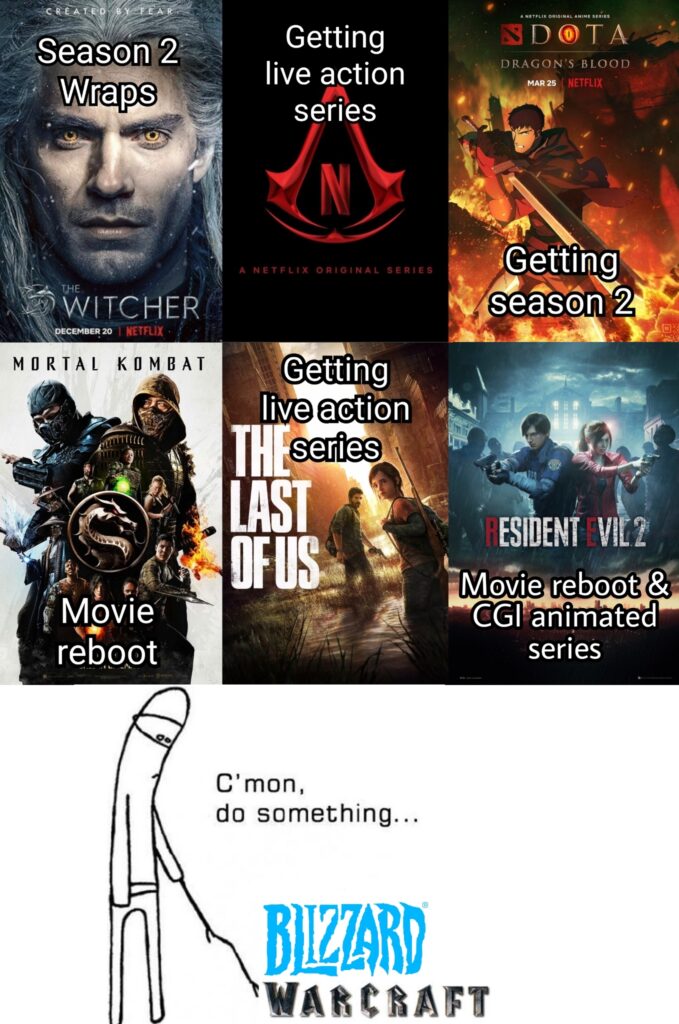 Imagem relacionada a série Warcraft vs filme