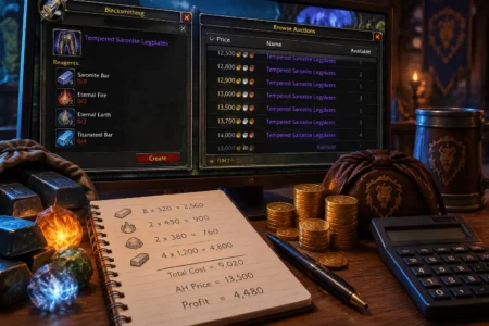 Sua receita realmente rende ouro? Como calcular o lucro exato de profissão no WoW considerando materiais e AH Variação de Preço e Quantidade de Encantamentos de Pacto de Aceleração no Azralon