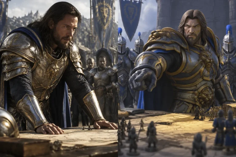 Imagem relacionada a Anduin Lothar no filme vs. jogos: como diferenças de retrato influenciam decisões militare